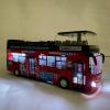 imageLiberty Imports 132 Scale Die Cast Sightseeing Tour Bus Toy Pull Back Vehicles  Mini Double Decker Tourist Open Top Bus Model Car  Pullback Action Toys with Lights and Music RedRed