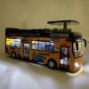 imageLiberty Imports 132 Scale Die Cast Sightseeing Tour Bus Toy Pull Back Vehicles  Mini Double Decker Tourist Open Top Bus Model Car  Pullback Action Toys with Lights and Music RedYellow