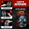 imageLiberty Imports Sound Activated Skull with Light Up Eyes and Creepy Sounds  Halloween Party Prop Spooky Decoration for Haunted House Indoor Decor