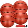 imageLiberty Imports 4 PCS Inflatable Mini Basketball Toy Replacement Rubber Balls with Pump and Needle for Indoor Toy Miniature Hoop or Sports Training 6 Inch