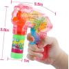 image6 PCS Wind Up Bubble Guns for Kids Light Up LED Bubble Shooters Bubble Blowers with Bottle Solutions Included  Bulk Indoor Outdoor Toys Party Favors Gifts  No Batteries Required