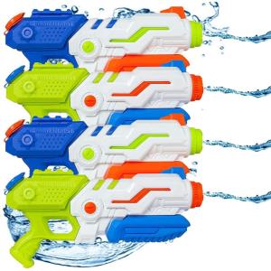 image4 Pack Max Burst Super Water Gun High Capacity 600ml Power Soaker Blaster  Kids Toy Pool Beach Sand Water Fighting 4 Pack