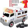 imageLiberty Imports Take Apart Toy Set Build Your Own Vehicle with Drill Sounds ampamp Lights Buildable STEM Learning Construction Kit for Toddlers Kids Boys Ambulance