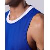 image1 Set of Mens Reversible Basketball Jersey and Shorts DoubleSided Custom Athletic Uniforms for Team Sports PracticeBlueWhite