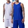 image1 Set of Mens Reversible Basketball Jersey and Shorts DoubleSided Custom Athletic Uniforms for Team Sports PracticeBlueWhite