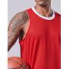 image1 Set of Mens Reversible Basketball Jersey and Shorts DoubleSided Custom Athletic Uniforms for Team Sports PracticeRedWhite