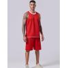 image1 Set of Mens Reversible Basketball Jersey and Shorts DoubleSided Custom Athletic Uniforms for Team Sports PracticeRedWhite
