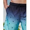 image2 Pack Mens 7quot Swim Trunks with Compression Liner Quick Dry Stretch Board Shorts Bathing Suits SwimwearAquaBlack