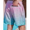 image2 Pack Mens 7quot Swim Trunks with Compression Liner Quick Dry Stretch Board Shorts Bathing Suits SwimwearBlue StripesPastel Wave