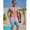 image2 Pack Mens 7quot Swim Trunks with Compression Liner Quick Dry Stretch Board Shorts Bathing Suits SwimwearBlue StripesPastel Wave