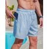 image2 Pack Mens 7quot Swim Trunks with Compression Liner Quick Dry Stretch Board Shorts Bathing Suits SwimwearBlue StripesPastel Wave