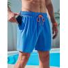 image2 Pack Mens 7quot Swim Trunks with Compression Liner Quick Dry Stretch Board Shorts Bathing Suits SwimwearBlueNavy