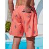 image2 Pack Mens 7quot Swim Trunks with Compression Liner Quick Dry Stretch Board Shorts Bathing Suits SwimwearCoralLight Blue