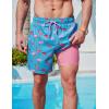 image2 Pack Mens 7quot Swim Trunks with Compression Liner Quick Dry Stretch Board Shorts Bathing Suits SwimwearCoralLight Blue