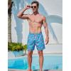 image2 Pack Mens 7quot Swim Trunks with Compression Liner Quick Dry Stretch Board Shorts Bathing Suits SwimwearCoralLight Blue