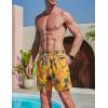 image2 Pack Mens 7quot Swim Trunks with Compression Liner Quick Dry Stretch Board Shorts Bathing Suits SwimwearTropical Prints