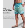image2 Pack Mens 7quot Swim Trunks with Compression Liner Quick Dry Stretch Board Shorts Bathing Suits SwimwearTropical Prints