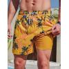 image2 Pack Mens 7quot Swim Trunks with Compression Liner Quick Dry Stretch Board Shorts Bathing Suits SwimwearTropical Prints