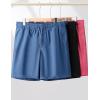 image3 Pack Mens Relaxed Fit 8quot Drawstring Walk Shorts with Pockets Midweight Woven Casual WearBlueBlackWashed Red