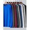 image3Pack Thermal Fleece Active Long Sleeve Shirts for Men Athletic Crewneck Pullover SweatshirtsNavyBlackDark Gray