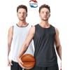 imageMens Lightweight Reversible Rec Tanks Mesh Basketball Jerseys Athletic Quick Dry Shirts Team Scrimmage UniformsBlackWhite
