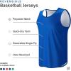 imageMens Lightweight Reversible Rec Tanks Mesh Basketball Jerseys Athletic Quick Dry Shirts Team Scrimmage UniformsBlueWhite