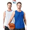 imageMens Lightweight Reversible Rec Tanks Mesh Basketball Jerseys Athletic Quick Dry Shirts Team Scrimmage UniformsBlueWhite