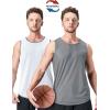 imageMens Lightweight Reversible Rec Tanks Mesh Basketball Jerseys Athletic Quick Dry Shirts Team Scrimmage UniformsGrayWhite