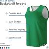 imageMens Lightweight Reversible Rec Tanks Mesh Basketball Jerseys Athletic Quick Dry Shirts Team Scrimmage UniformsGreenWhite
