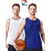 imageMens Lightweight Reversible Rec Tanks Mesh Basketball Jerseys Athletic Quick Dry Shirts Team Scrimmage UniformsNavyWhite