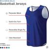 imageMens Lightweight Reversible Rec Tanks Mesh Basketball Jerseys Athletic Quick Dry Shirts Team Scrimmage UniformsNavyWhite