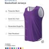 imageMens Lightweight Reversible Rec Tanks Mesh Basketball Jerseys Athletic Quick Dry Shirts Team Scrimmage UniformsPurpleWhite