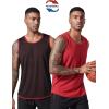 imageMens Lightweight Reversible Rec Tanks Mesh Basketball Jerseys Athletic Quick Dry Shirts Team Scrimmage UniformsRedBlack