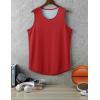 imageMens Lightweight Reversible Rec Tanks Mesh Basketball Jerseys Athletic Quick Dry Shirts Team Scrimmage UniformsRedWhite