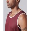 imageMens Lightweight Reversible Rec Tanks Mesh Basketball Jerseys Athletic Quick Dry Shirts Team Scrimmage UniformsWhiteMaroon