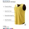imageMens Lightweight Reversible Rec Tanks Mesh Basketball Jerseys Athletic Quick Dry Shirts Team Scrimmage UniformsYellowBlack