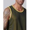 imageMens Lightweight Reversible Rec Tanks Mesh Basketball Jerseys Athletic Quick Dry Shirts Team Scrimmage UniformsYellowBlack