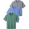 image3 Pack Casual Short Sleeve Henley Shirts for Men Relaxed Fit Summer T Shirts Basic Tees Athleisure WearGrayBlueOlive