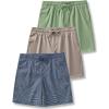 image3 Pack Mens Relaxed Fit 8quot Drawstring Walk Shorts with Pockets Midweight Woven Casual WearKhakiNavy StripeSage Green