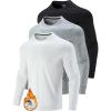 image3Pack Thermal Fleece Active Long Sleeve Shirts for Men Athletic Crewneck Pullover SweatshirtsGrayBlackWhite