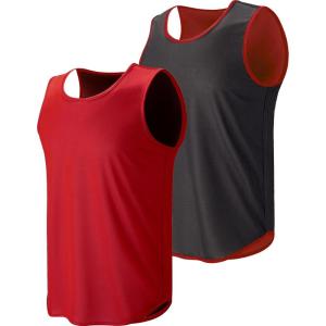 imageMens Lightweight Reversible Rec Tanks Mesh Basketball Jerseys Athletic Quick Dry Shirts Team Scrimmage UniformsRedBlack