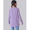 image2Pack Girls Loose Fit Long Sleeve Tunic Tops with Pockets and Thumb Holes Casual T Shirts for Tween KidsBlackLilac