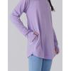image2Pack Girls Loose Fit Long Sleeve Tunic Tops with Pockets and Thumb Holes Casual T Shirts for Tween KidsBlackLilac