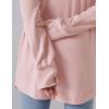 image2Pack Girls Loose Fit Long Sleeve Tunic Tops with Pockets and Thumb Holes Casual T Shirts for Tween KidsLight PinkWhite