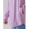 image2Pack Girls Loose Fit Long Sleeve Tunic Tops with Pockets and Thumb Holes Casual T Shirts for Tween KidsMintOrchid
