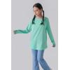 image2Pack Girls Loose Fit Long Sleeve Tunic Tops with Pockets and Thumb Holes Casual T Shirts for Tween KidsMintOrchid