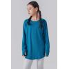 image2Pack Girls Loose Fit Long Sleeve Tunic Tops with Pockets and Thumb Holes Casual T Shirts for Tween KidsTeal BlueGray