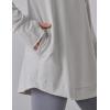 image2Pack Girls Loose Fit Long Sleeve Tunic Tops with Pockets and Thumb Holes Casual T Shirts for Tween KidsTeal BlueGray