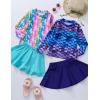 image2Pack Girls Toddlers Swimsuits TwoPiece Bathing Suit Long Sleeve Rash Guard with Swimming Skirts UPF 50 Sun ProtectionSet 1