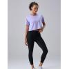 image5 Pack Womens Workout Crop Tops Athletic Short Sleeve Gym Shirts Crew Neck TeesLavenderBlackWhiteGrayHot Pink